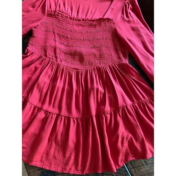 Not For Sale-Red Torrid Long sleeve Babydoll Lace Inset Smocked Square Neckline - Picture 11 of 15